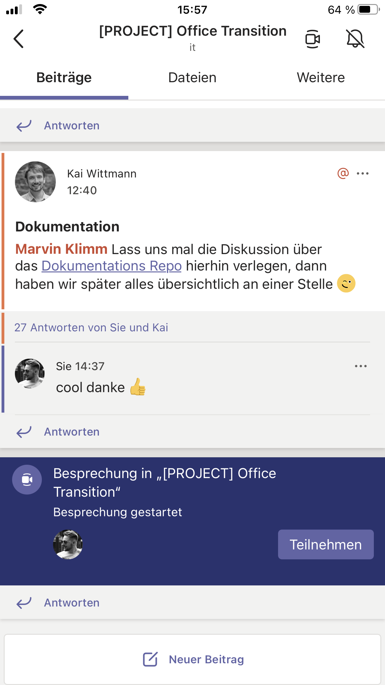 Besprechung beitreten